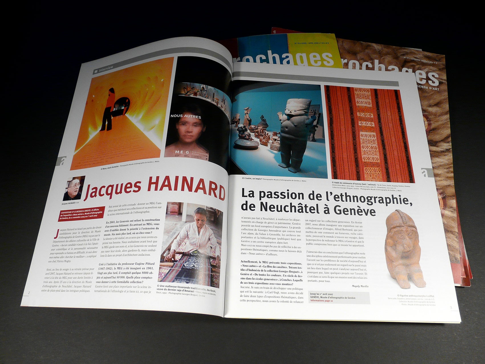 Accrochages magazine d'art et agenda culturel de Suisse romande, direction artistique et mise en pages © Haymoz design, graphiste Lausanne