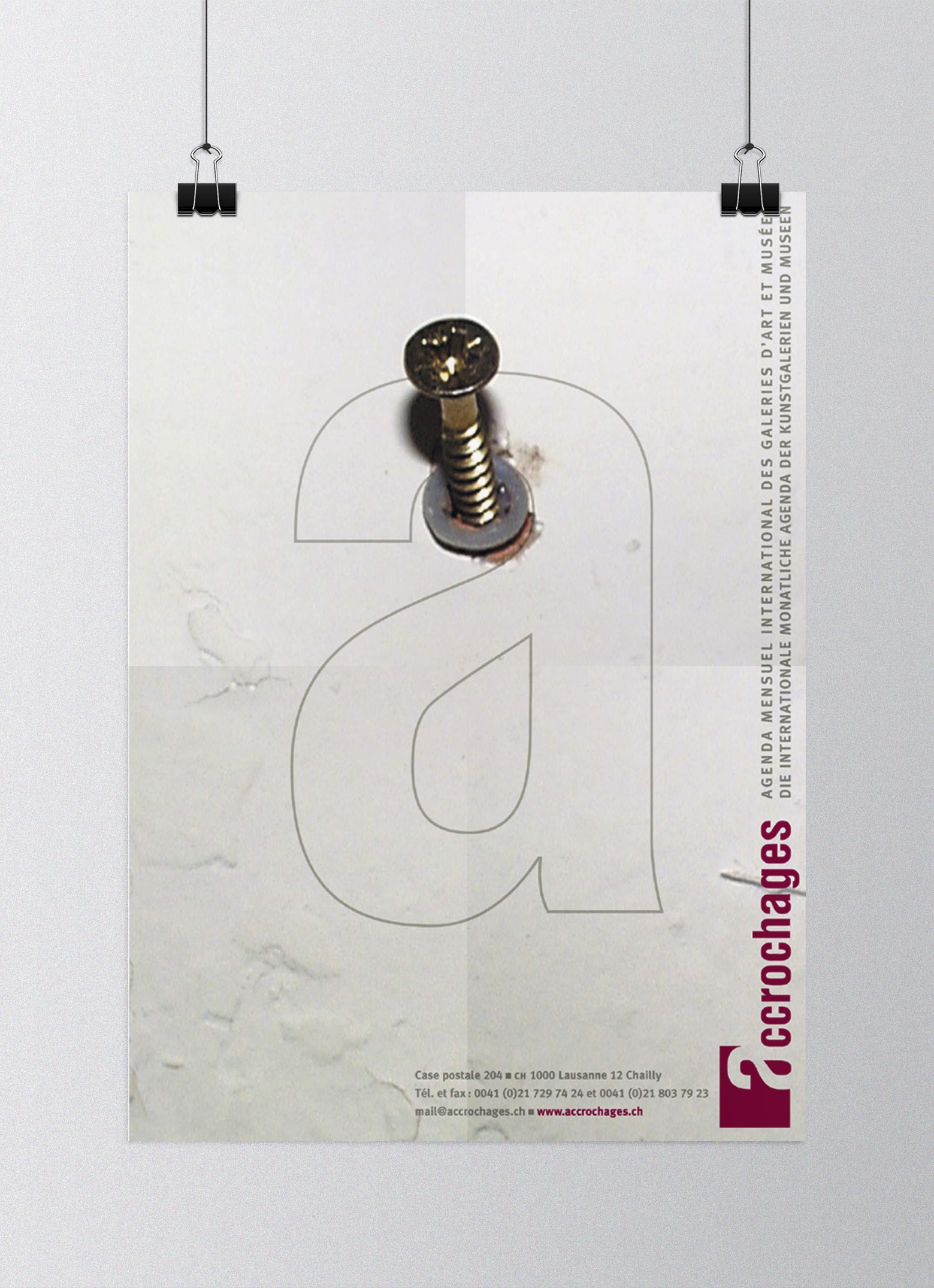 Accrochages magazine d'art et agenda culturel de Suisse romande, direction artistique et mise en pages © Haymoz design, graphiste Lausanne
