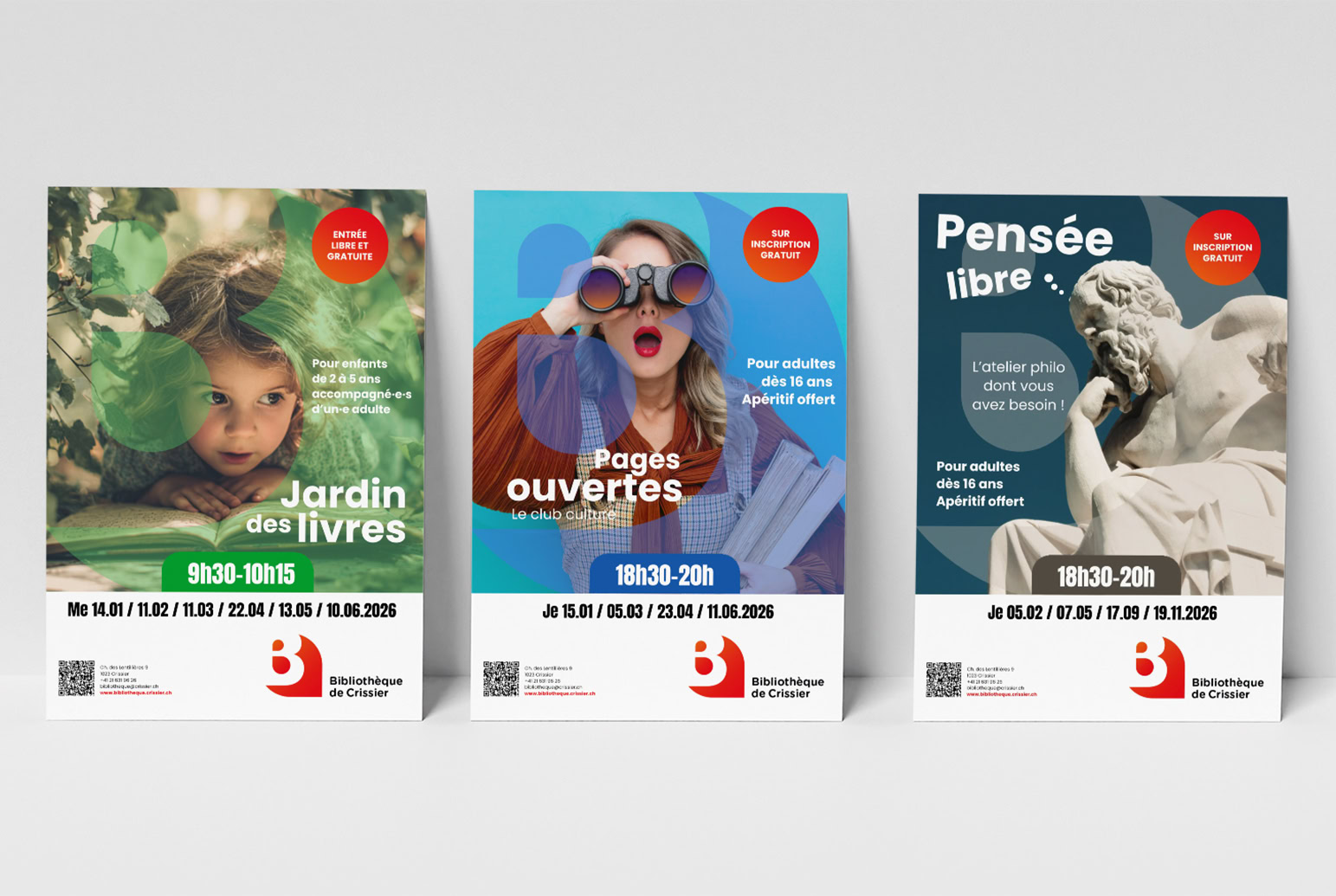 Création des Affiches des événement de la Bibliothèque de Crissier